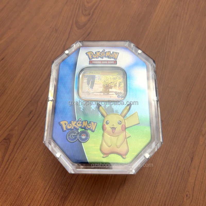 SHP Custom Acrylic Pokemon Tin Box Display Case With Magnet Lid High  Quality Octagon Pokemon TCG Tin Box Protector Storge Case