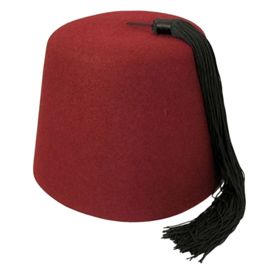 Shriners Masonic Fez Hat With Rhinestones And Yellow Bullion Threads