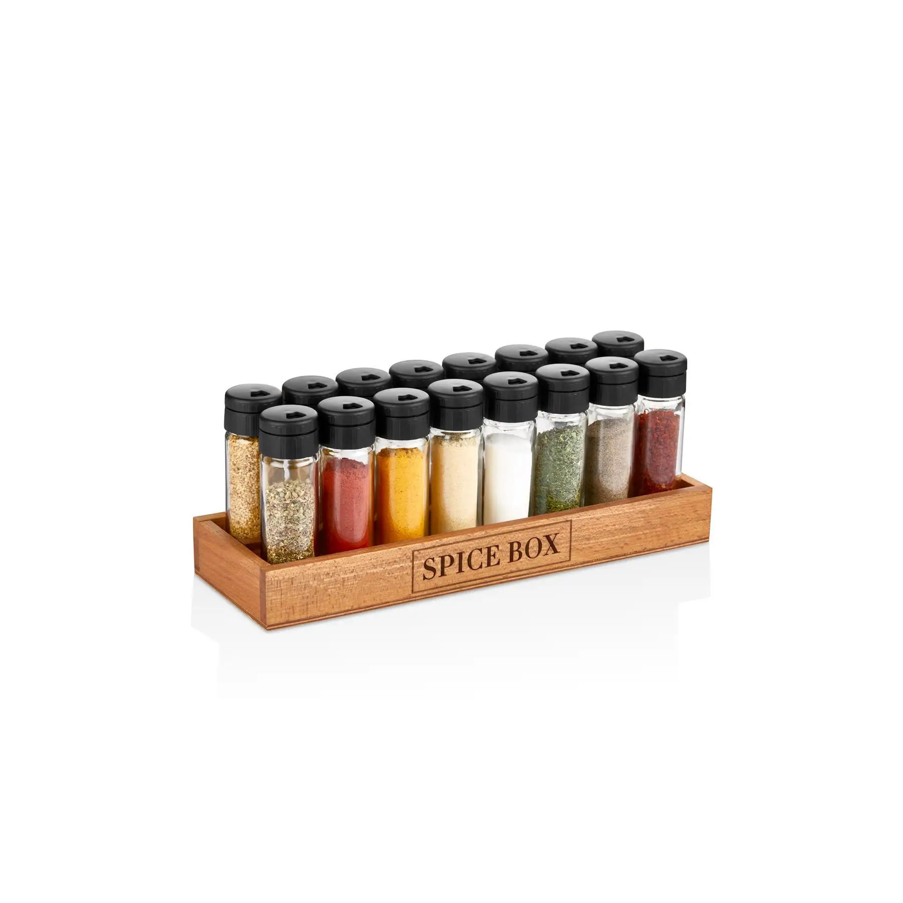 16 Li Spice Set Spice Rack With Wooden Stand - Buy 16 Bottle Spice Rack ...