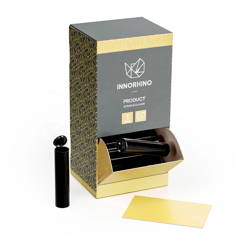 Small Sturdy Display Packaging Counter Display Tuck Top Gravity Feed Corrugated Box for Vials and Small Products