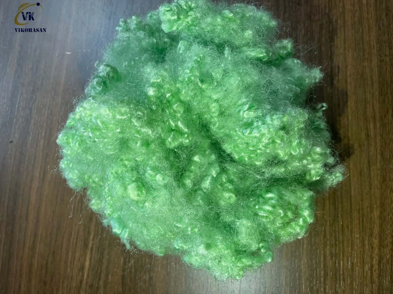Polyester Staple Fiber 15d Hollow Conjugated Siliconized Green 100