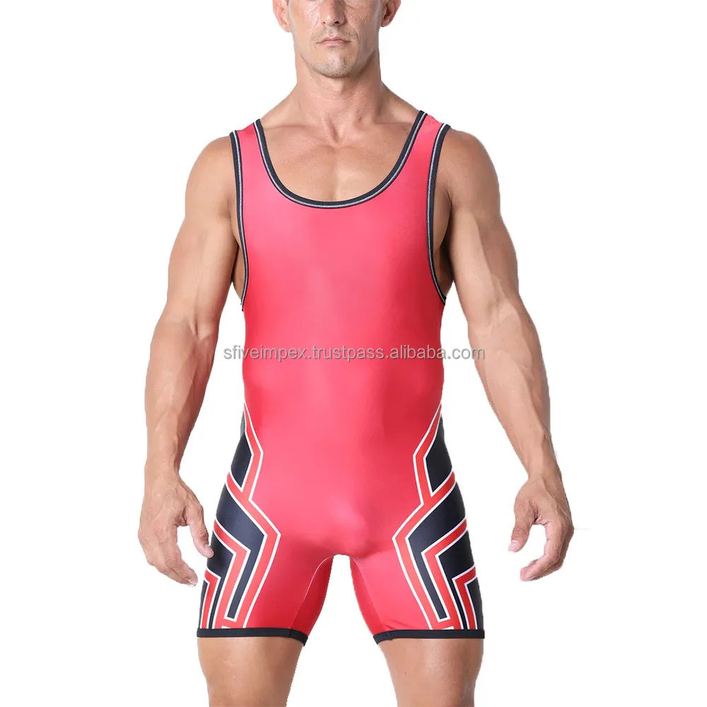 Spandex Custom Wrestling Singlet Uniforms Wrestling Fight Custom Sublimation Wrestling Singlets