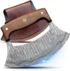 Damascus Steel & Brown Wood