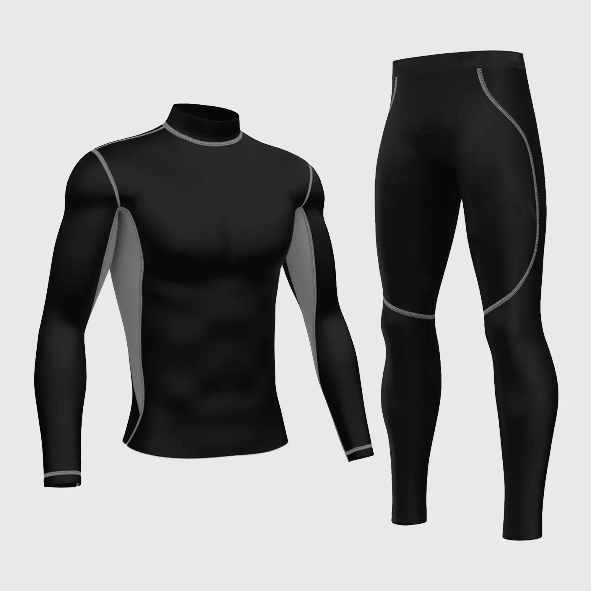 IBEX Custom Wholesale Men's Fitness Compression Clothing Set Quick Dry Workout Shirt and Pants for Gym Running & Sports