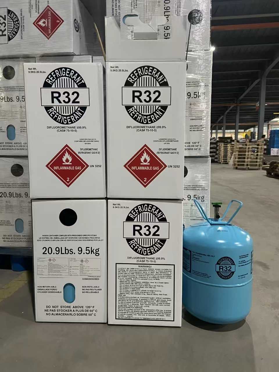 High Purity 99.9% Refrigerant Gas R32 9.5kg-JUFLORON Industrial