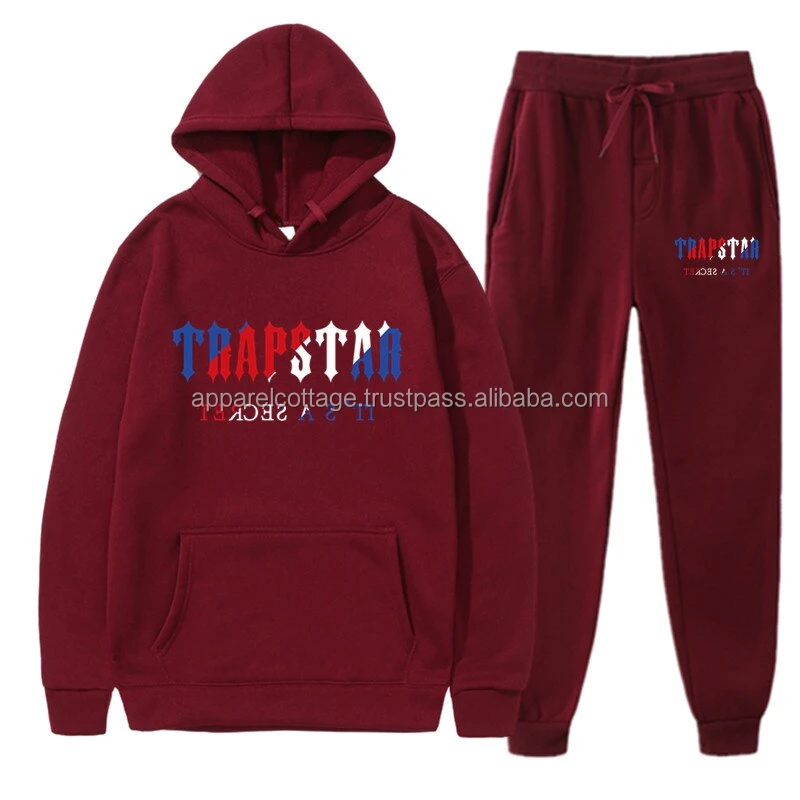 Custom Trapstar Men's Tracksuit 2 Piece Hooded Athletic Sweat Suits ...