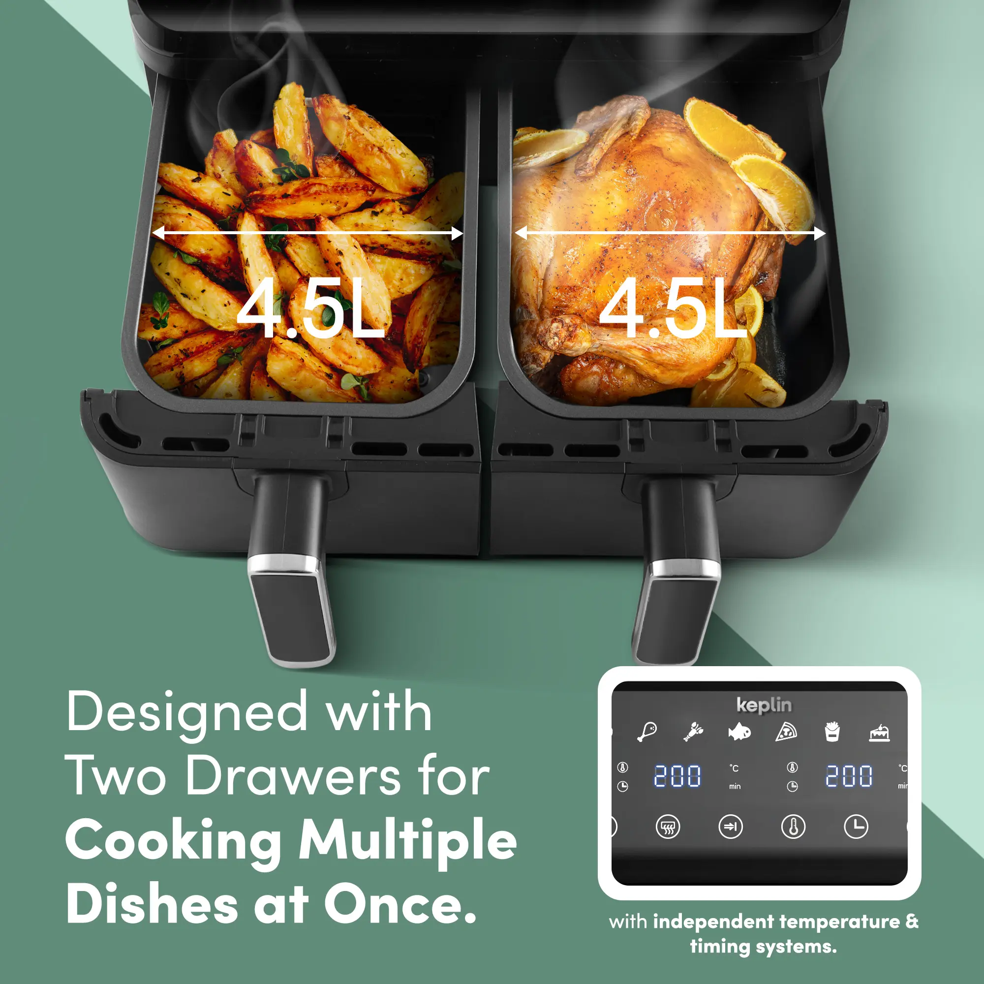 Two Drawers 4.5L Each