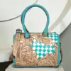 Turquoise & White Checkered
