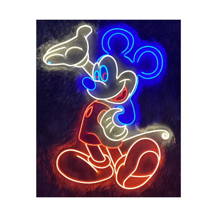 Neon Mic.key Mouse Cartoon Hero Neon Sign Home Decor Handmade Neon Sign ...