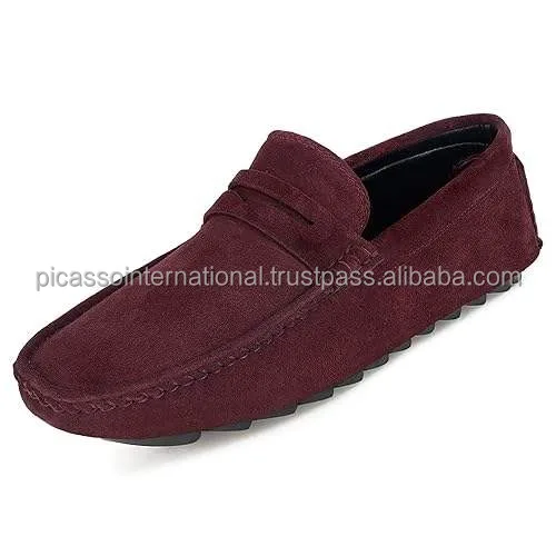 Best Quality Hot Selling Casual Wear Oxford Trendy Moccasin Style Handmade Genuine Italian Suede Leather Loafers Shoes for Men