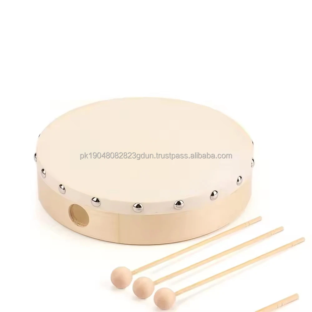 8 Inch Musical Percussion Hand Drum Wood Frame Irish Bodhran Goat Skin