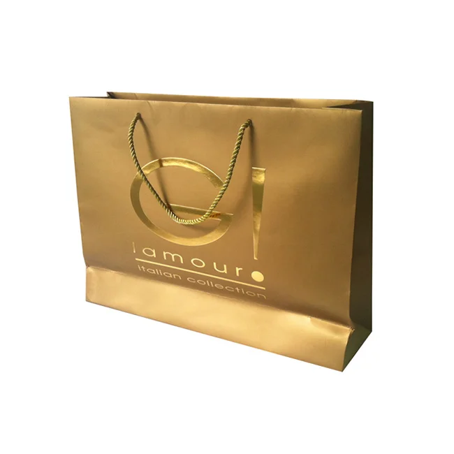 Luxury Custom Size Package Paper Handle Paper Bag Kraft Paper Shopping Bag