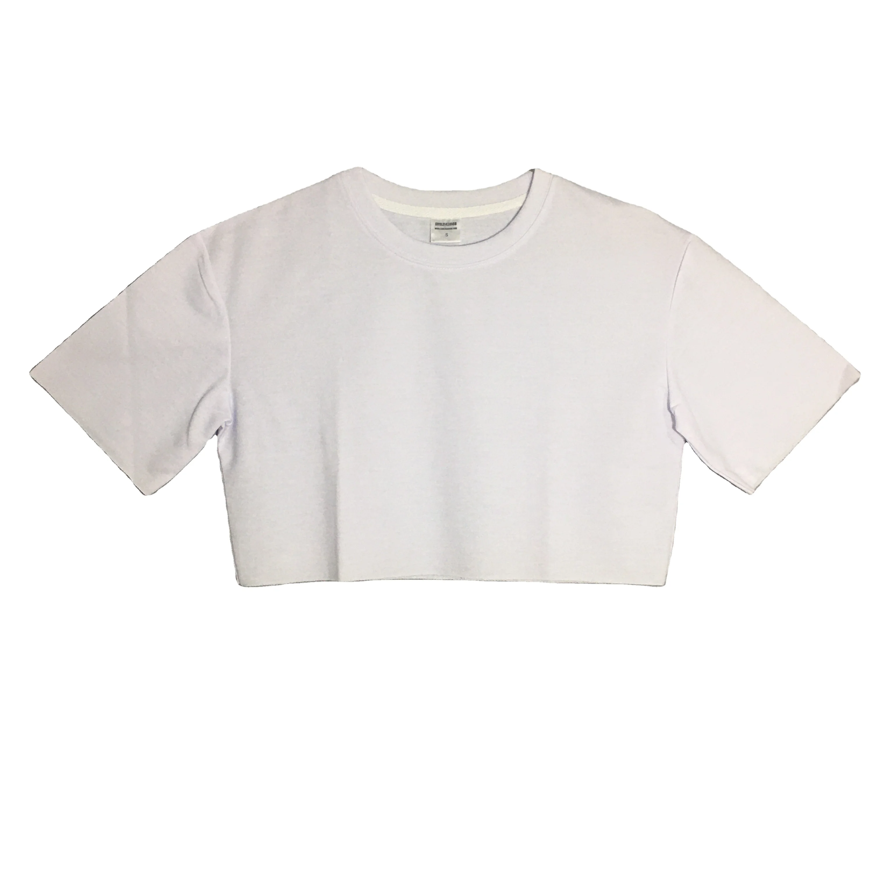 Shop Our Cotton Plain Crop Top T Shirt with Frayed Hem