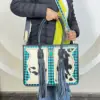 Turquoise & Black Checkered