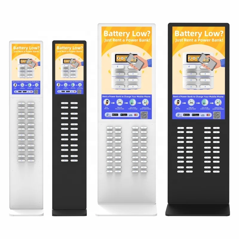 48 Port Shared Charging Station Power Bank Advertising Screen Powerbank Station