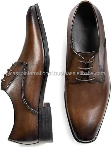 Trusted Supplier of Excellent Quality Custom Logo Formal Casual Wear Office Party Wear Genuine Leather Shoes for Bulk Purchase