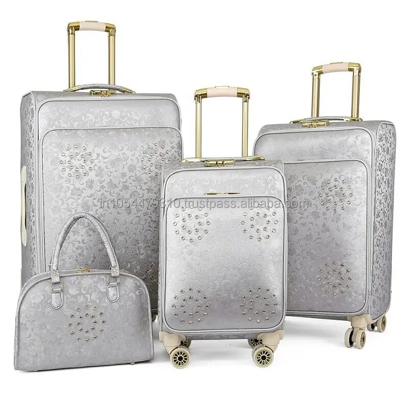 Hot Sale Luxury Soft Side Travel Suitcase Set Customized Logo Spinner