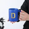 custom alphabet blue ceramic Mug (D)