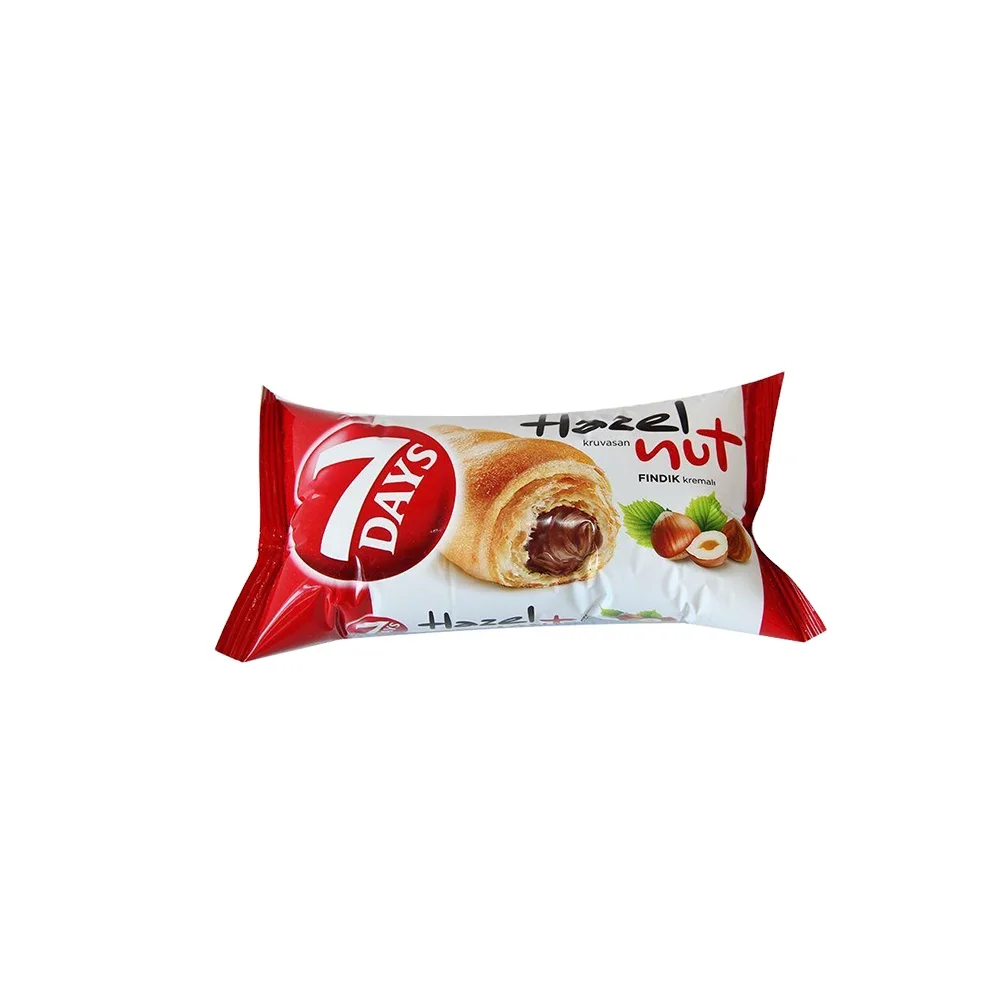 7 DAYS Hazelnut Cream Croissant 72 gr x 24 All The Time Fresh Stock And New Date From Turkey