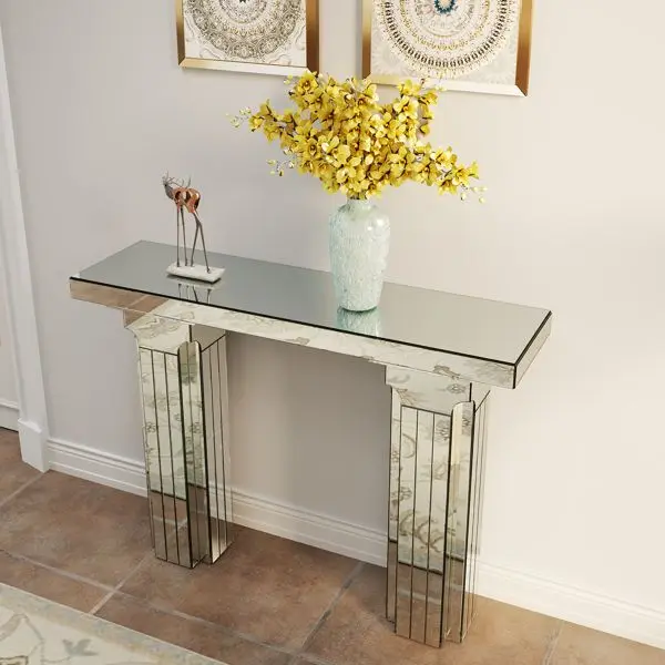 Elvarenae Lucienne Stepped Mirror Console Table — product detail