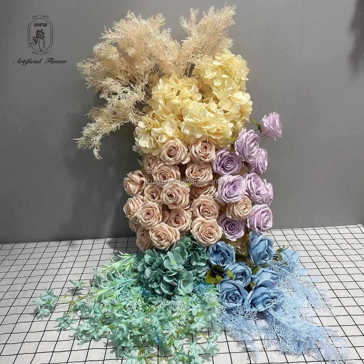 Dkb Factory Popular Artificial Floral Backdrop Arrangement Supplies