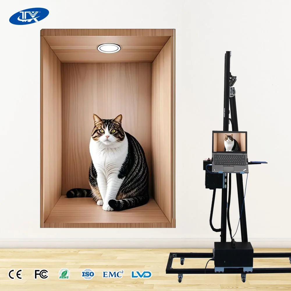 3D Uv Vertical Automatic Drawing Art Direct to Walk Inkjet Painting Embossing Printer Machine