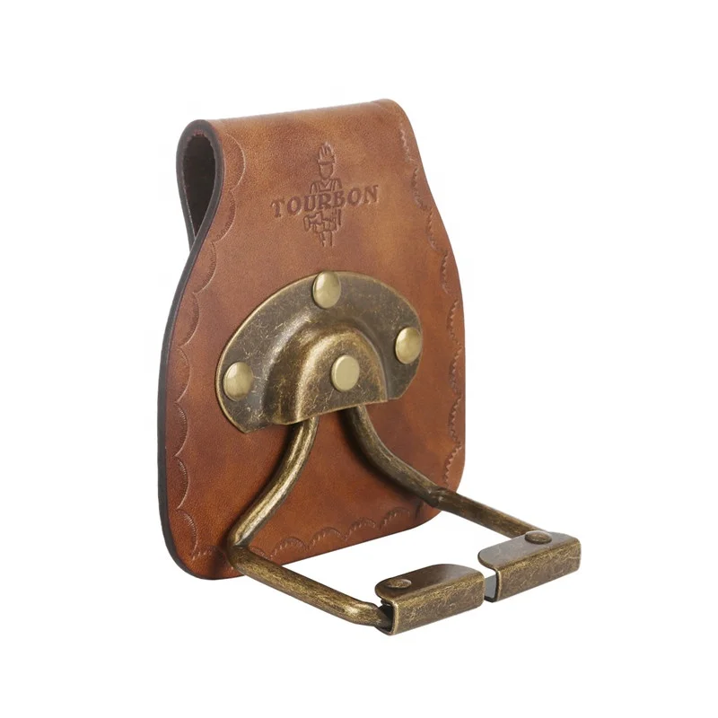 Tourbon Leather Hammer Holster With Steel Loop – Heavy-Duty Tool Belt Holder For Carpenters & Framers