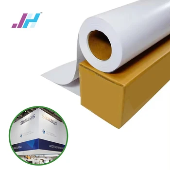 High Polymeric vinyl eco solvent printable self adhesive vinyl roll PVC Bubble Free white adhesive sticker roll