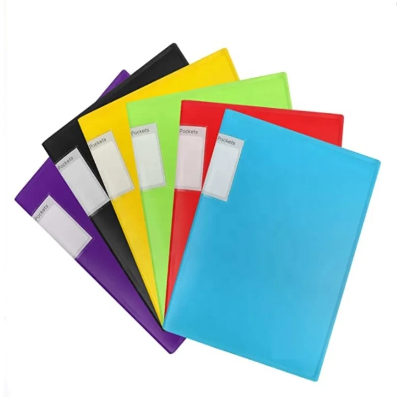 Папка для презентаций A4 размер 50% из переработанного материала 40 карманов черная с пластиковыми