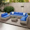 Grey base and blue cushion Color