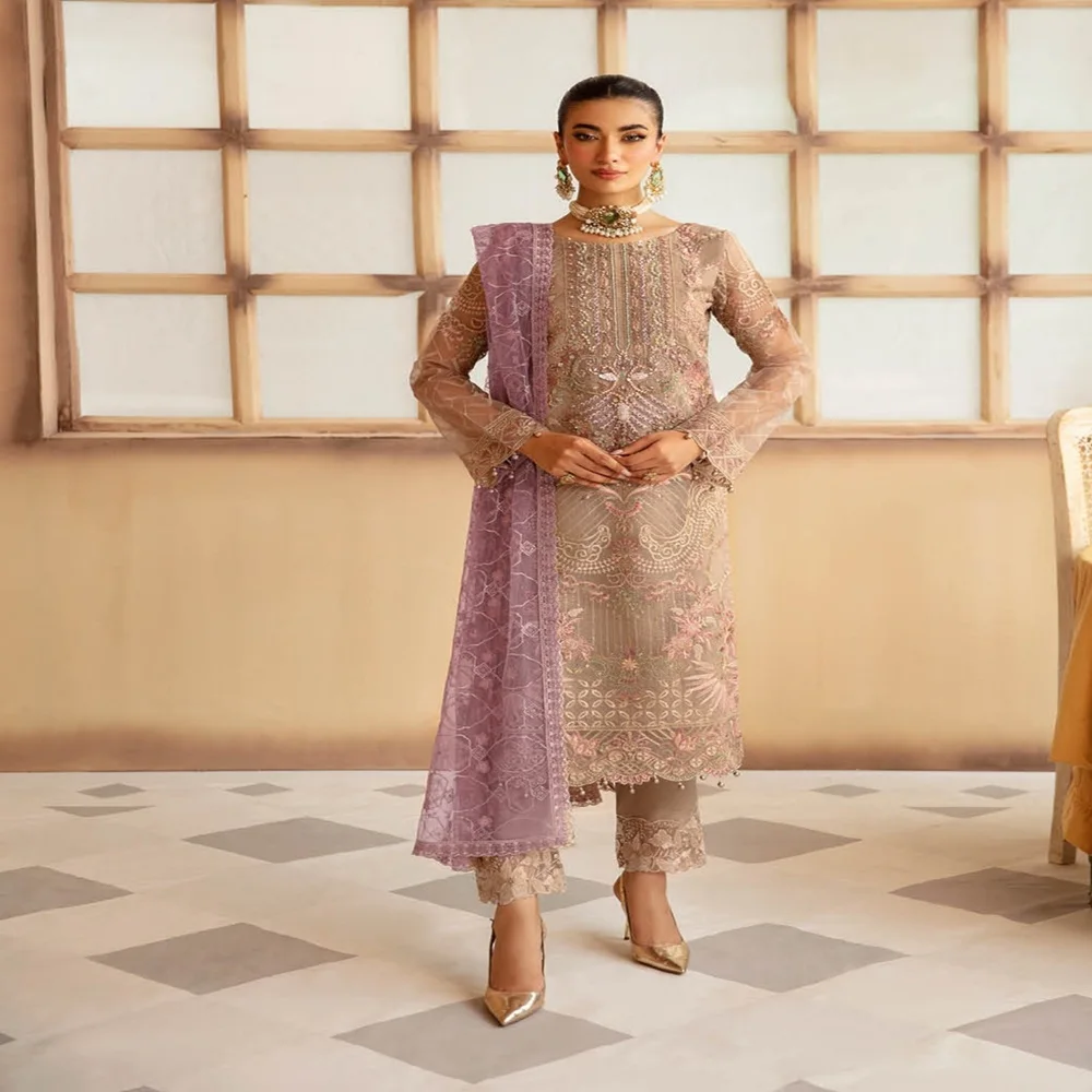ワンピース Indian/Pakistan Punjabi a Dress 3pc Nimbark Indian Pakistani salwar kameez suit set for women