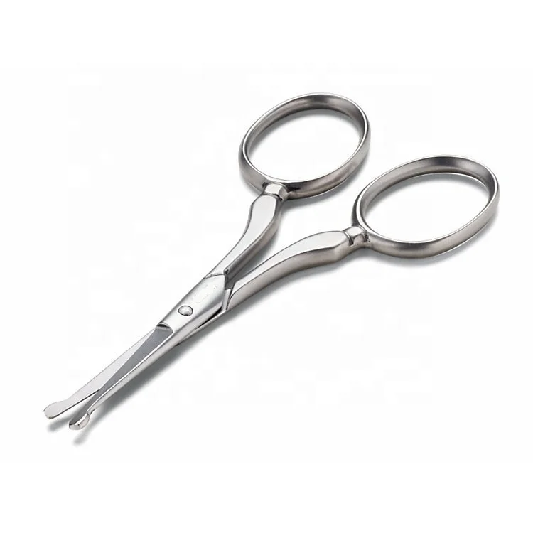 Профессиональные закругленные ножницы для волос в носу, индивидуальные натуральные ножницы для макияжа, маленькие ножницы для волос в носу из нержавеющей стали