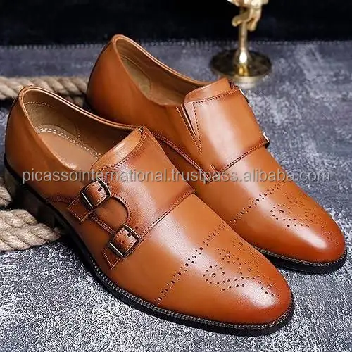 Wholesale Supplier of Worldwide Selling Premium Quality Stylish Look Shoes Classic Design Genuine Leather Monk Boots for Men