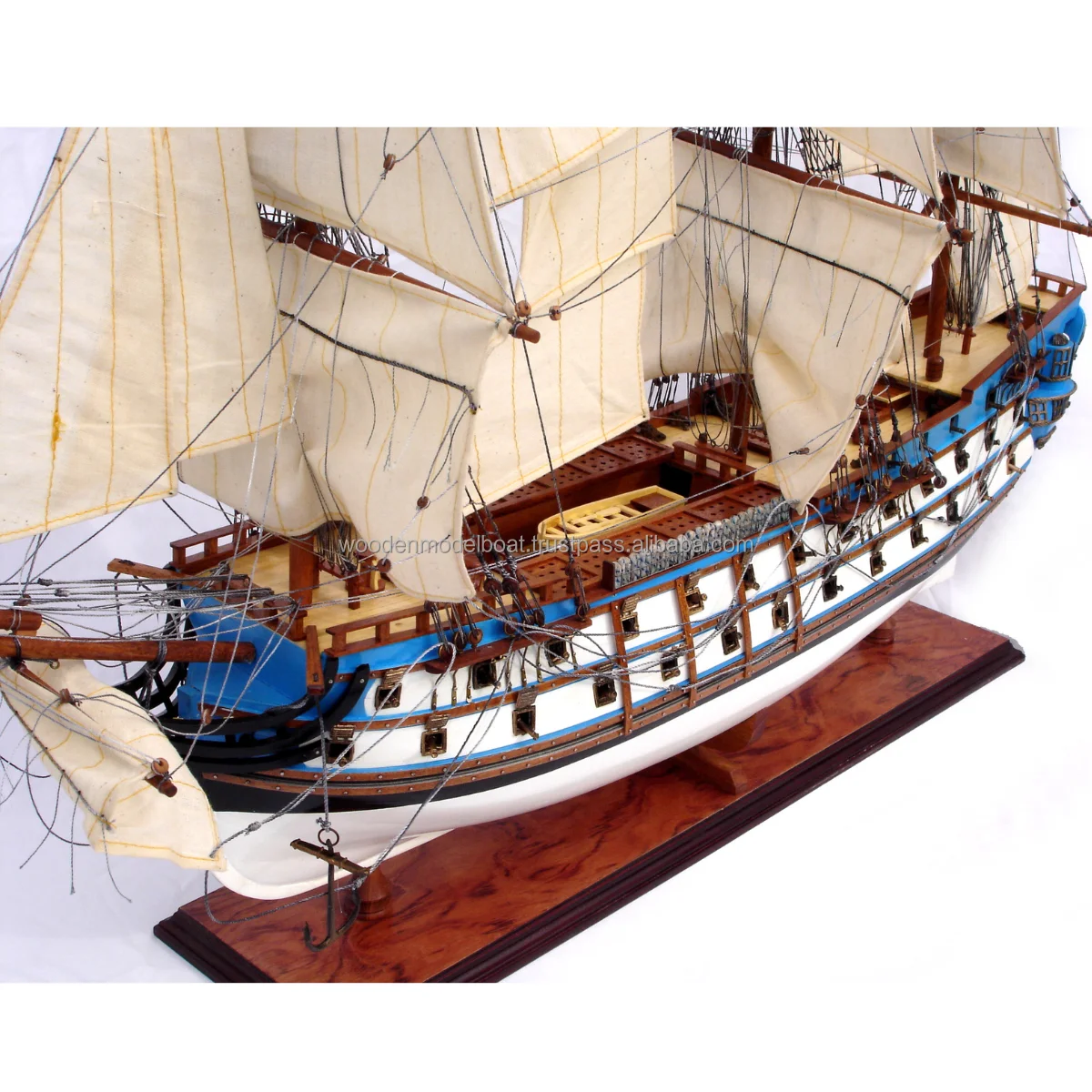 Tall Ship Model Le Protecteur Painted Wooden Model Ships For Home
