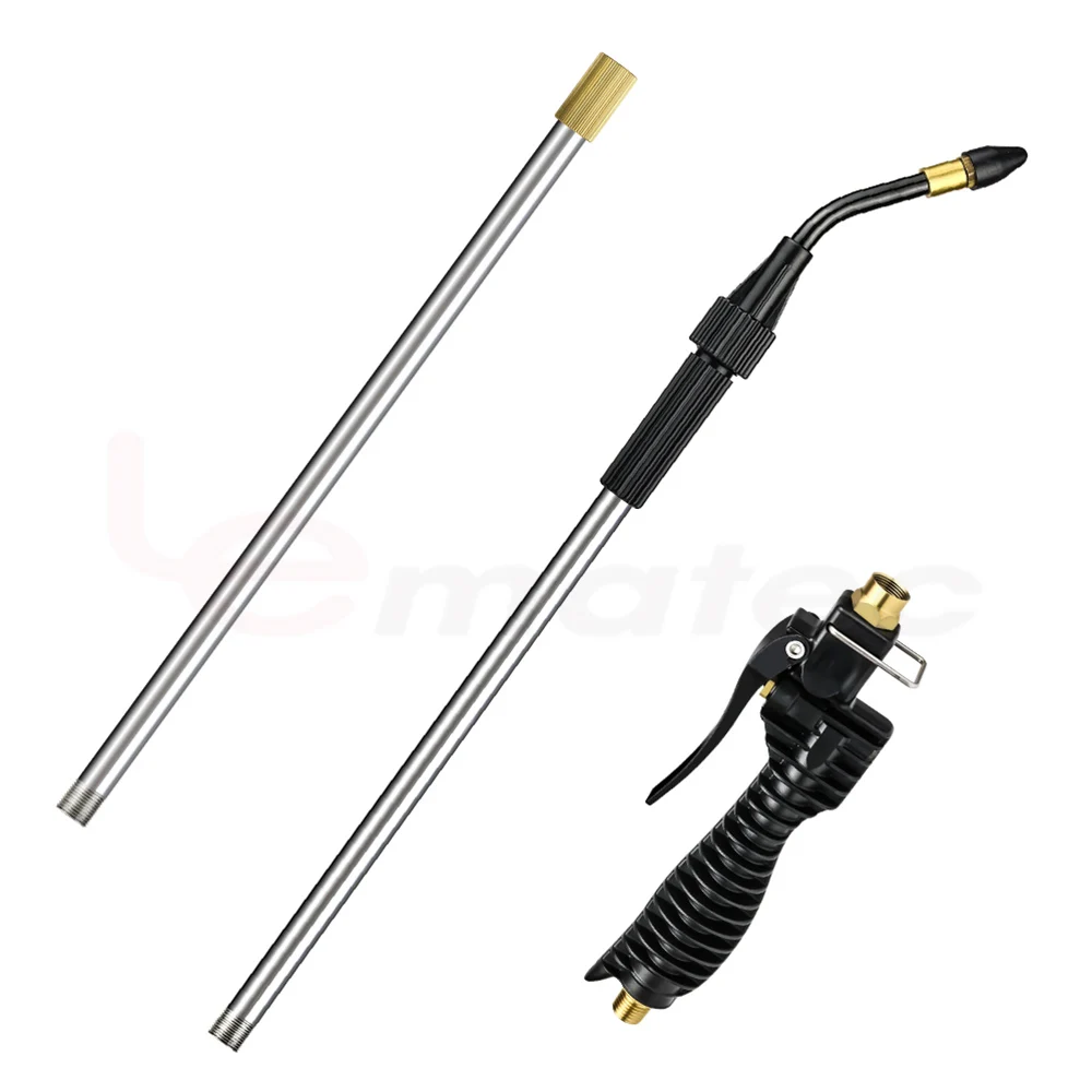 LEMATEC Extendable High-Flow Air Blow Gun Kit  Dust Blower & Tire Inflator with Multiple Nozzles