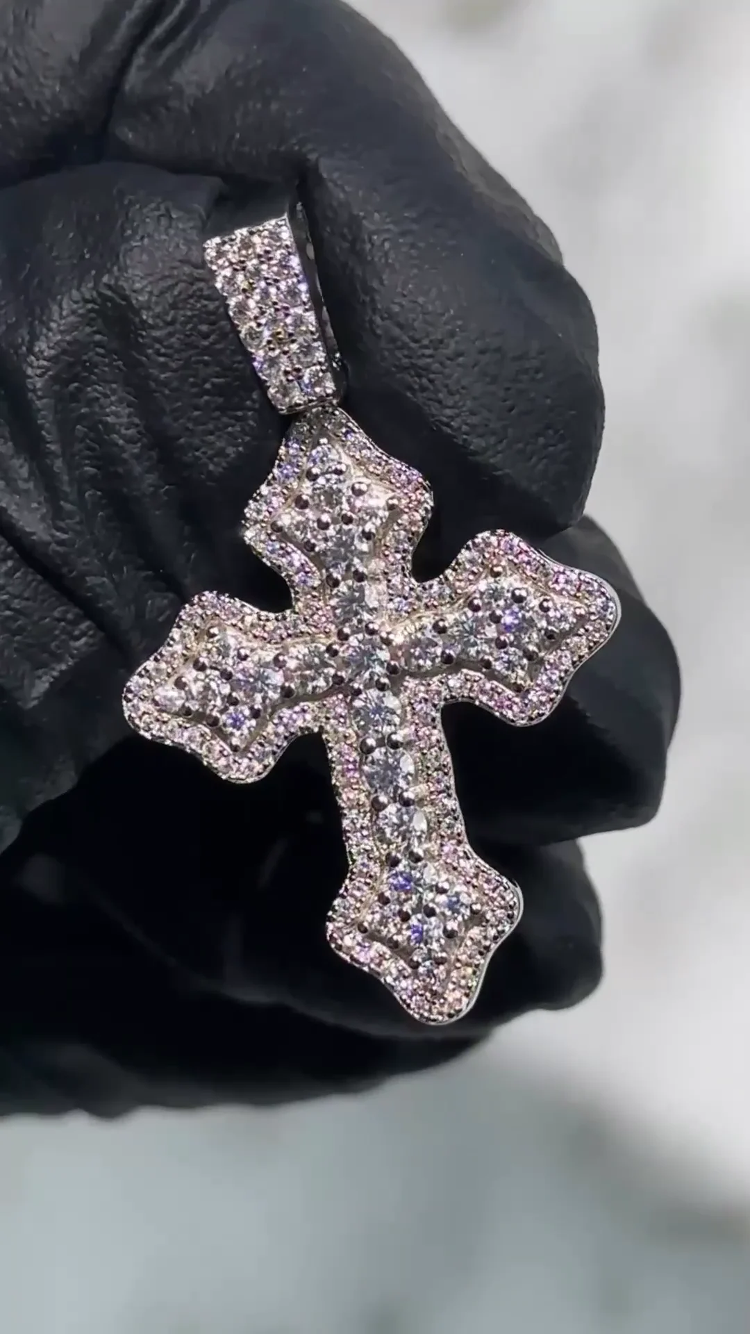 Hiphop Cross Pendant Vvs Moissanite Diamond Iced Out 925 Sterling