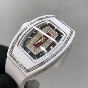 High-Quality Casual Men's Mechanical Watch with Sapphire Crystal Glass Natural Rubber Strap Carbon Fiber Waterproof Sports Watch