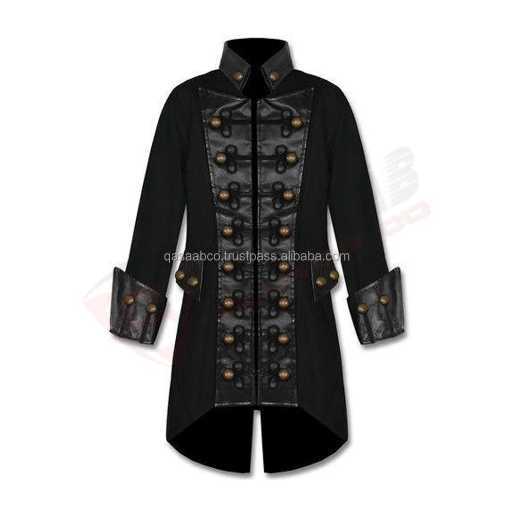 Mens Black Trenched Longed-gothic Coat - Buy Men Gothic-male Hooded ...