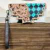Turquoise & Black Checkered