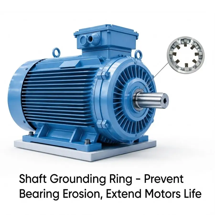 Low Resistance Shaft Grounding Ring for VFD Industrial Motors Bearing Electrical Erosion Protection
