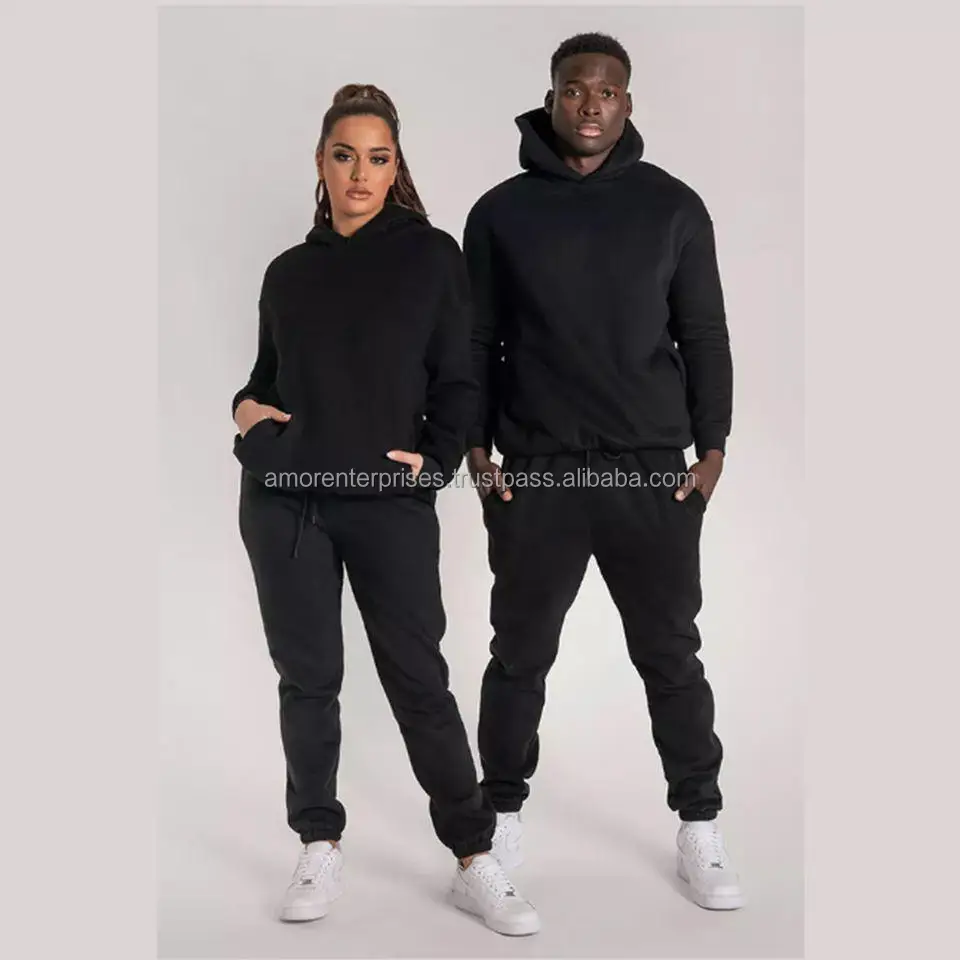 Custom Plain Tracksuit Men Jogging Hoodie Sweat Suits 2 Piece Set
