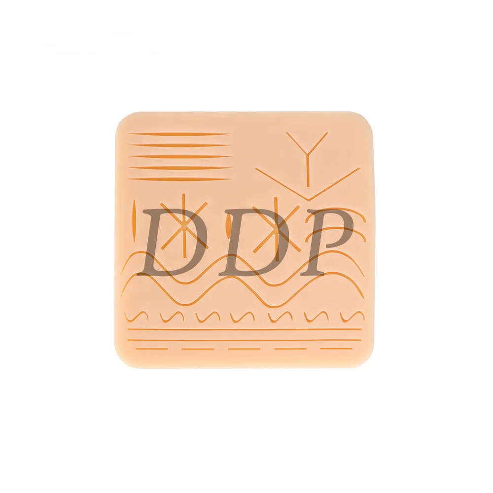 DDP Customize Skin Suture Pad Cheap Suture Pad Silicon Medical Training Skin Model With 20 Pre-Cut Wounds for Medical Practice