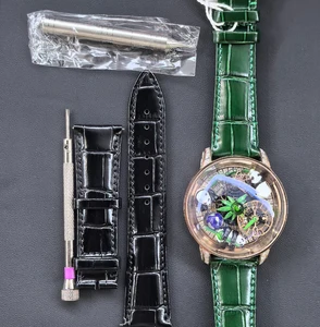 High-quality Business Classic Elegant Fashion Panda Men's Mechanical Watch Genuine Leather Strap Automatic Luxury Brand Watches