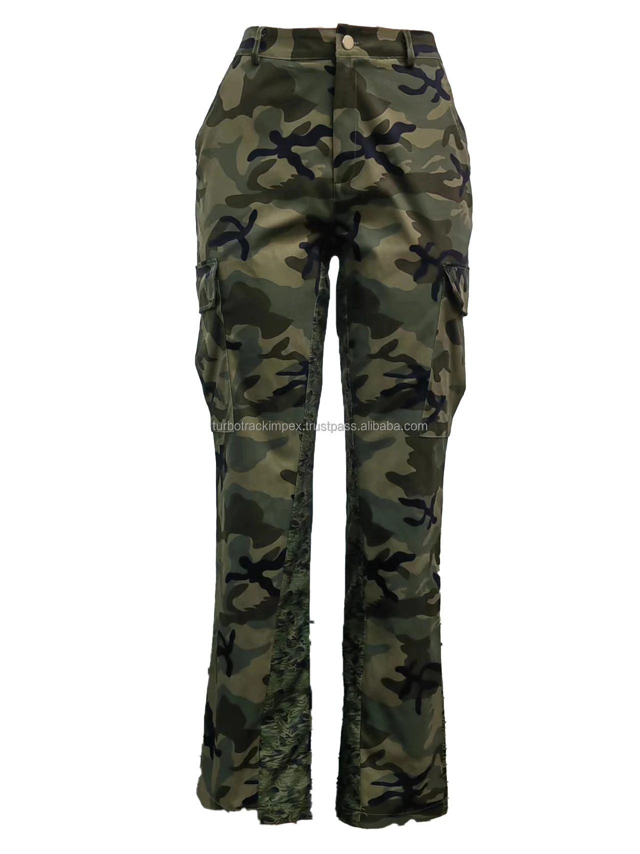 Wholesale Autumn 2023 Women Fashion Flared Camo Cargo Pants Women - Buy ...