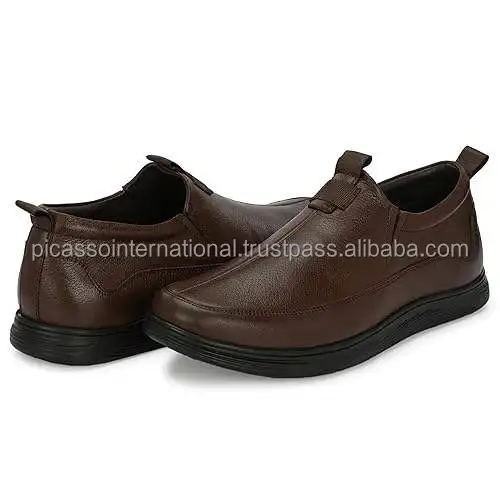 Premium Quality Best Selling Genuine Cow Hide Leather Men Smart Look Casual Loafers Shoes from Indian Manufacturer