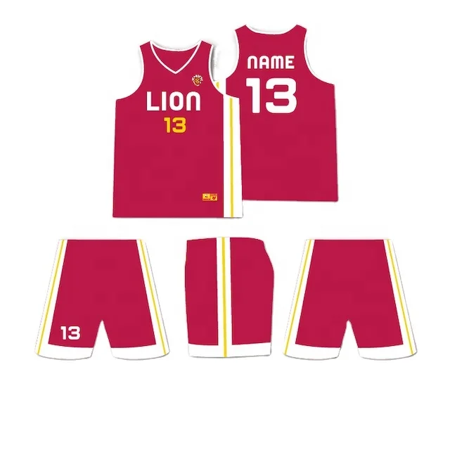 Reversible Basketball Uniforms Mens Sublimated Basketball Jersey