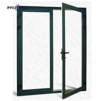 Scientific aluminum casement door heavy double glass latest design exterior aluminum swing open casement door
