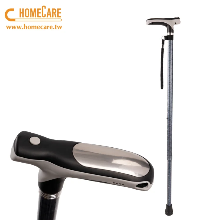 Multi Function Smart Walking Stick with Heating Handles Telescopic Height Adjustable Luxury Walking Stick for Old People