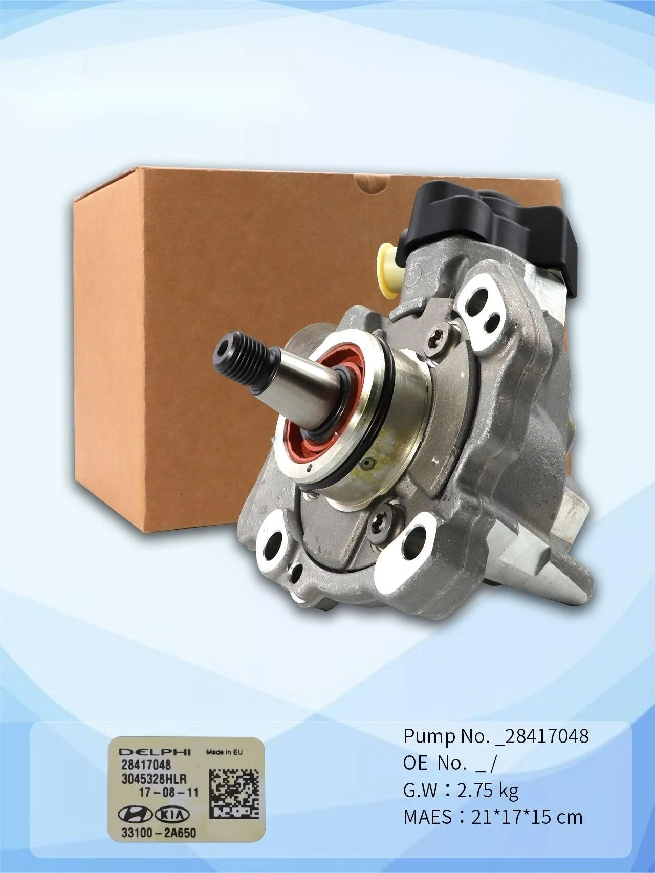 BOTEN  Fuel Injection Pumps 28417048 28444945 HRP714 0480674EJR 0782470JHR 33100-2A650 For hyundai kia 1.1 crdi manufacture