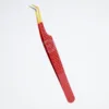 Rouge pailleté + pointe dorée